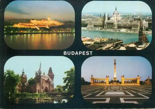 Postcard Hungary Budapest multi view