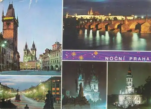 Postcard Czech Republic Prague multi view