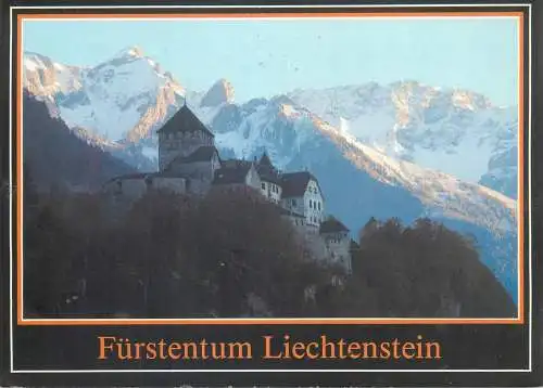 Postcard Furstentum Liechtenstein Vaduz castle