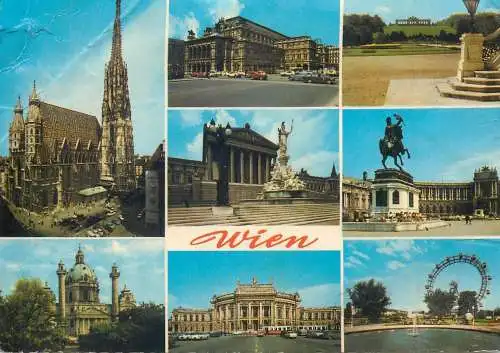 Postcard Austria Wien multi view 1977
