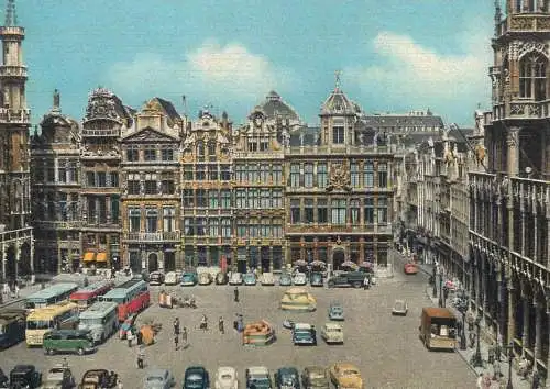 Postcard Belgium Bruxelles a corner of the Grand Square