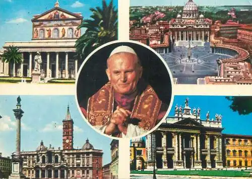 Postcard Italy Saluti da Roma multi view 1979 Pope