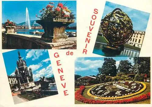 Postcard Switzerland Geneve multi view 1968
