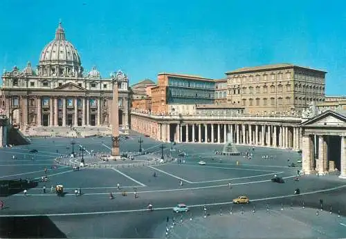 Postcard Italy Rome square of St. Peter