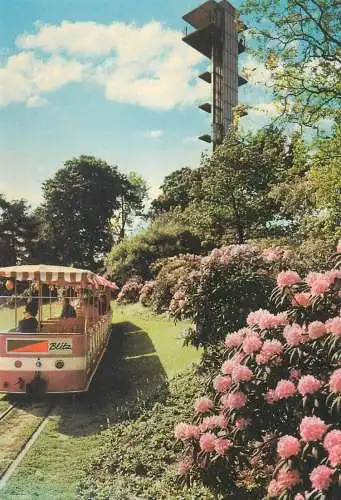 Postcard Germany Hamburg Gartenau Ausstellung Hamburg 1963 train