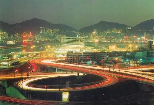 Postcard Hong Kong cross harbour tunnel night scene