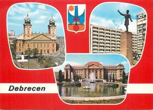 Postcard Hungary Debrecen multi view