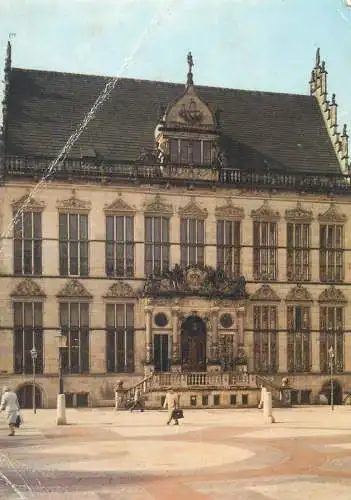 Postcard Germany Bremen Freie Hansestadt Haus der Bremen kaufmannschaft 1982