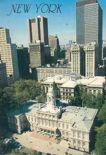 Postcard USA NY New York city hall 1993