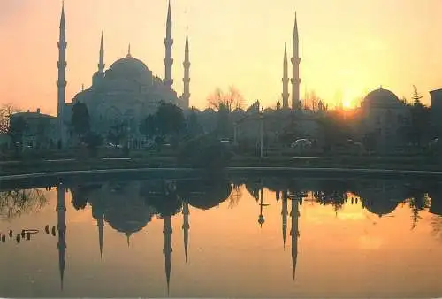 Postcard Turkey Istanbul blue Mosque
