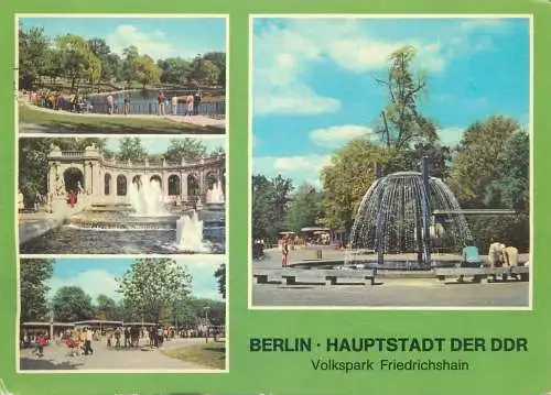 Postcard Germany Haupstadt der DDR Volkspark Friedrichshain multi view