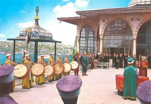 Postcard Turley Istanbul Mehter turkish ancien military music and Topkapi