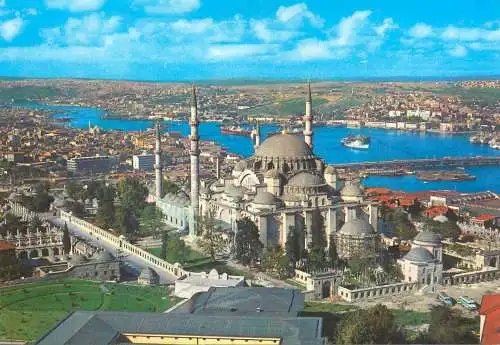Postcard Turley Istanbul minaret of Soliman Golden Horn