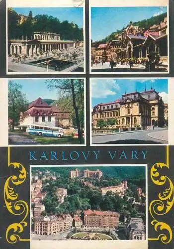 Postcard Czech republic Karlovy Vary multi view
