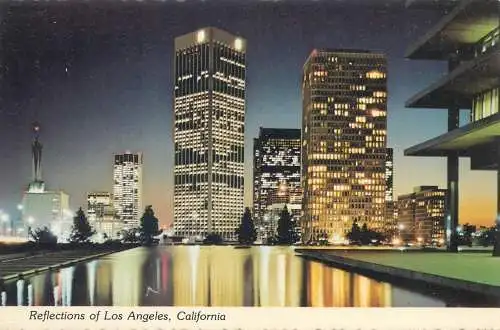 Postcard USA CA Los Angeles night scene