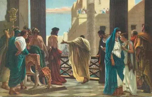 Religious fine art vintage postcard Ecce Homo Antonio Ciseri painting