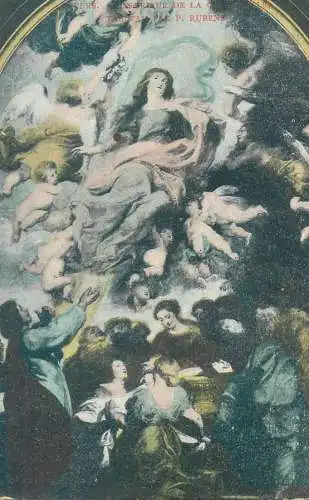 Religious fine art vintage postcard Assumption of the Virgin Mary Peter Paul Rubens painting