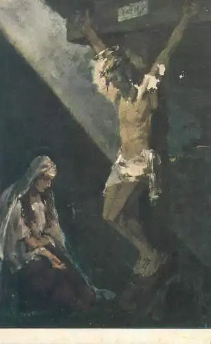 Religious fine art vintage postcard Pieta Naray painting