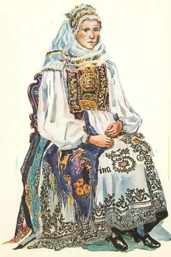 Romania national folk costumes peasant woman from Sura Mare Transilvania Sibiu