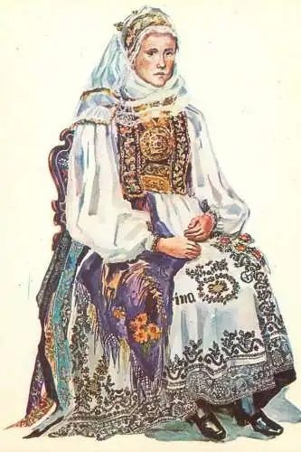 Romania national folk costumes peasant woman from Sura Mare Transylvania Sibiu