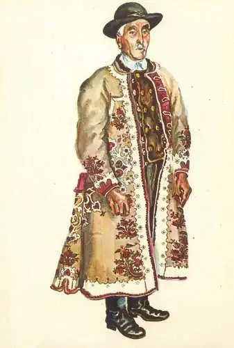 Romania national folk costumes peasant man from Motis Transylvania Sibiu