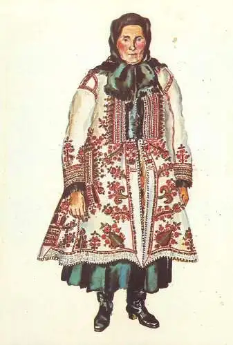 Romania national folk costumes peasant woman from Batos Mures