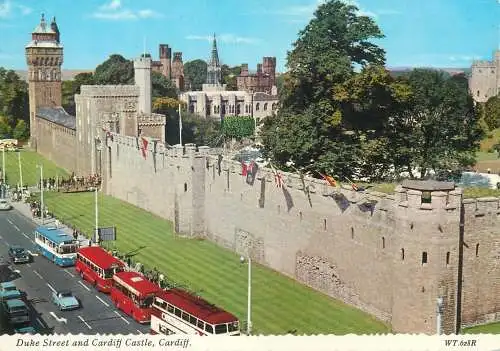 Postcard UK Wales Cardiff 1996 castle Duke Street