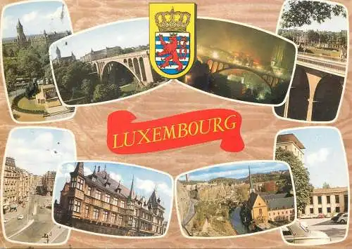 Postcard Luxembourg multi view 1973