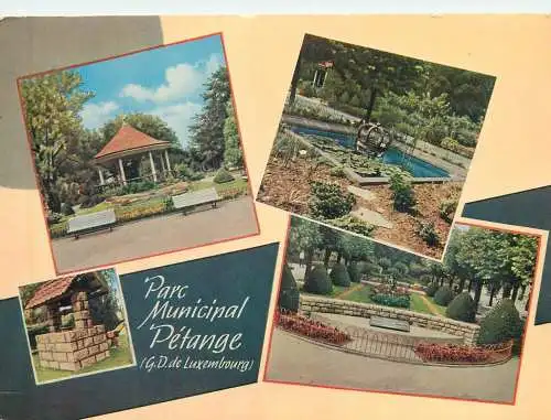 Postcard Luxembourg Petange park 1973 multi view