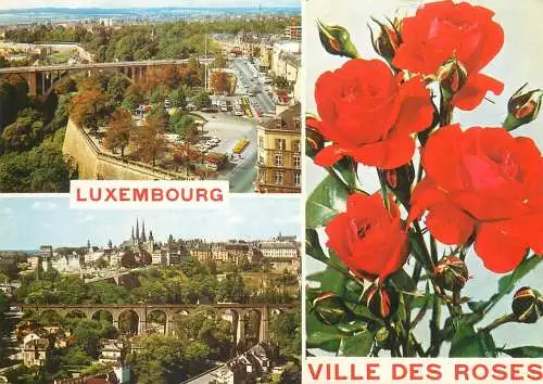Postcard Luxembourg ville des Roses multi view 1973