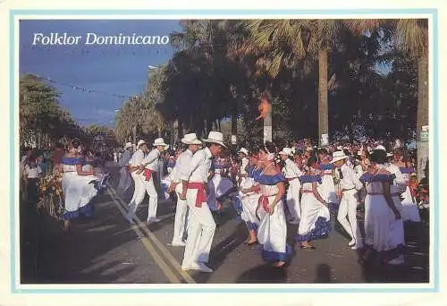 Postcard Caraibes Dominican Republic tipical dance folklore