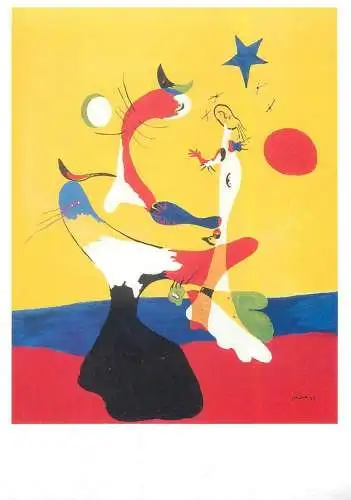 Fine Arts Postcard Kleines Universum Joan Miro Gemalde