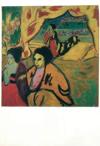 Fine Arts Postcard Japanese theatre Kirchner painting