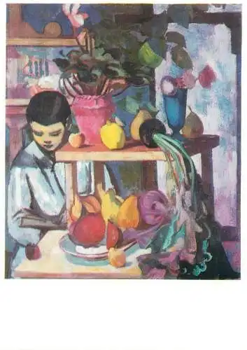 Fine Arts Postcard Knabe im Atelier Wilhelm Lachnit gemalde