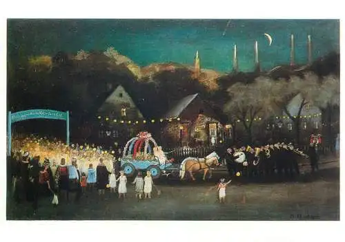 Fine Arts Postcard Albert Ebert Kinderfest im Kleingartenverein gemalde
