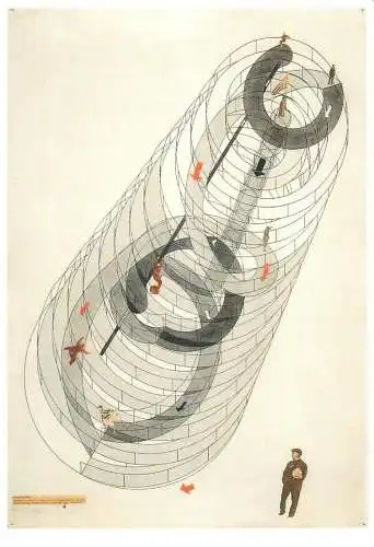 Fine Arts Postcard Game on trajectories 1922 Laszlo Mohoy-Nagy painting