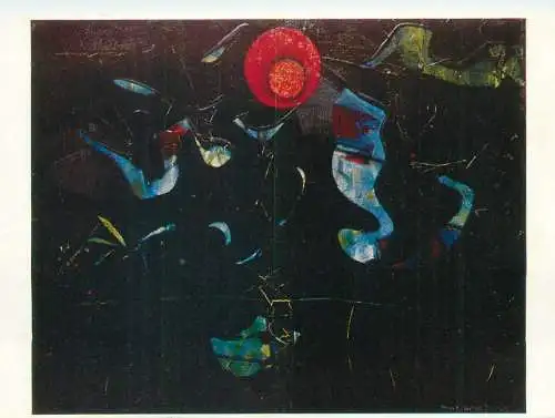Fine Arts Postcard La lune rouge Max Ernst painting