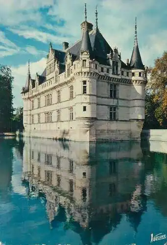 Postcard France Azay le rideau Indre et Loire castle