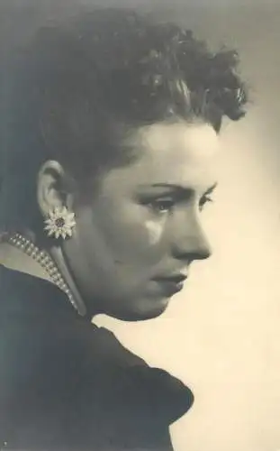 Post card social history elegant woman portrait real photo detail view
