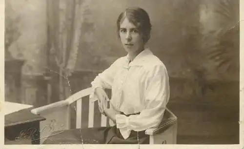 Post card social history elegant woman portrait real photo