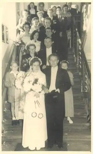 Post card social wedding types and scenes group picture real photo
