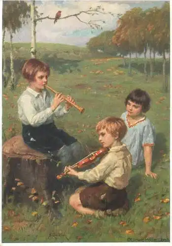 Painting postcard Victor Alexis The lion yard of the Algambra Palace Granada