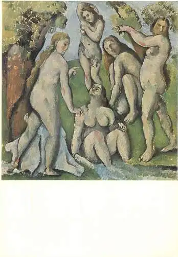 Painting postcard Paul Cezanne five bathers