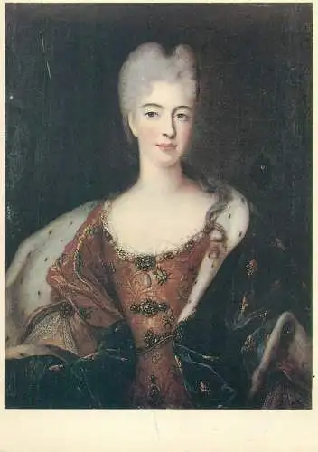 Painting postcard Pierre Gobert French school portrait of Orlean Duke daughter