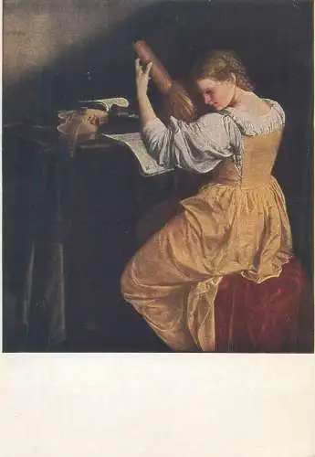 Painting postcard Michelangelo Caravaggio the lute player Austria print