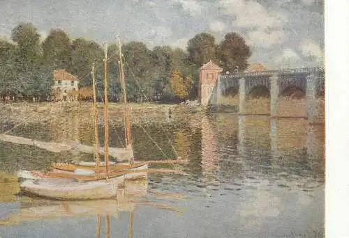 Painting postcard Claude Monet Argenteuil bridge