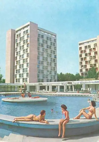 Hotels restaurants postcard Romania Black Sea Mamaia National Hotel 1978