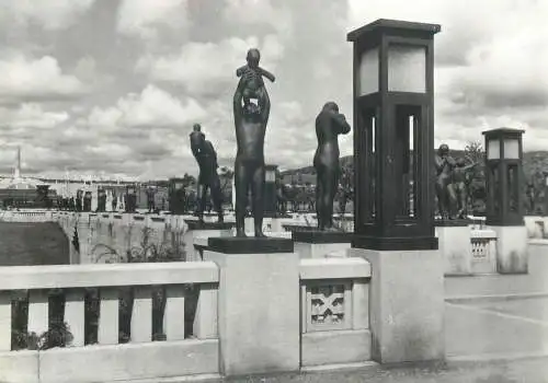 Norway Postcard Oslo Frogner Park Vigeland statues