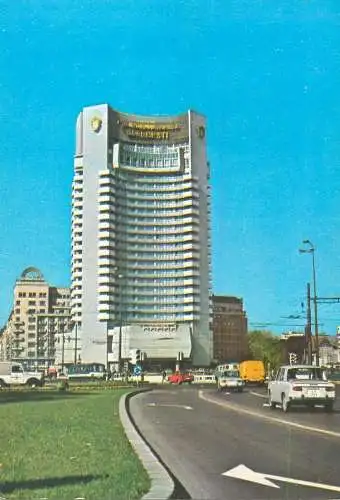 Hotels restaurants postcard Romania Bucharest Hotel Intercontinental 1977