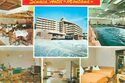 Hotels restaurants postcard Romania Carpathian mountain Sinaia hotel Montana 1977
